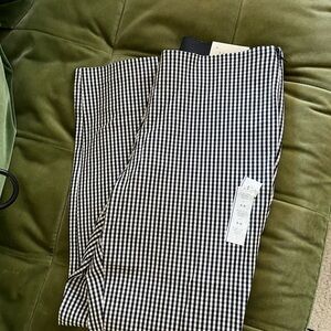 High Rise Gingham Skinny Ankle Pants